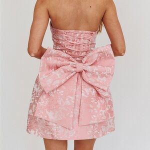 Saints & Secrets Pink Floral Strapless Dress